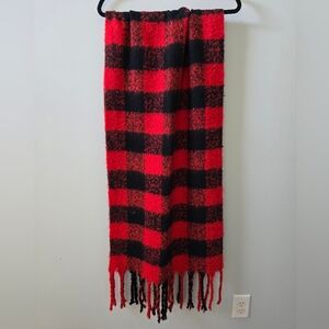 Red and Black Plaid Scarf